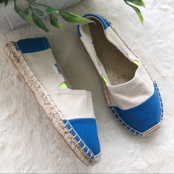 Soludos Other - Soludos blue cream yellow color block espadrilles